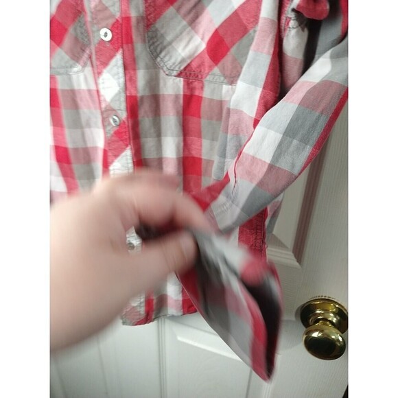 Eighty Eight Men's Red Grey Check Long Sleeve Shirt. Size S - Picture 7 of 10
